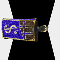 Bling Dollar Sign Chocolate Fanny Pack / Belt / Crossbody Bag