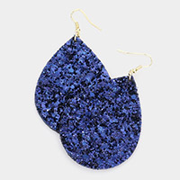 Glittered Teardrop Dangle Earrings