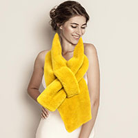 Solid Faux Fur Pull Through Scarf