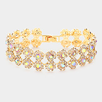 Round Stone Cluster Evening Bracelet