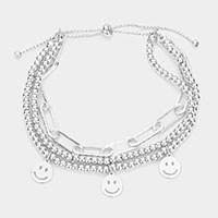 Smile Charm Triple Layered Bracelet