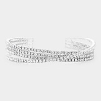 Rhinestone Crisscross Cuff Bracelet