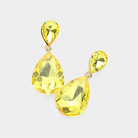 Crystal Double Teardrop Evening Earrings