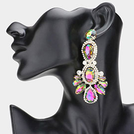 Crystal Rhinestone Pave Drop Evening Earrings