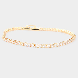 Brass Metal Tennis Evening Bracelet