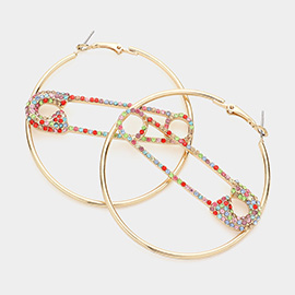 Paperclip Centered Hoop Earrings