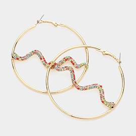 Snake Centered Hoop Earrings