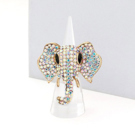 Stone Embellished Elephant Stretch Ring