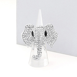 Stone Embellished Elephant Stretch Ring