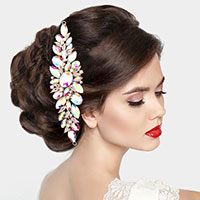 Marquise Oval Stone Cluster Hair Comb