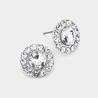 Bubble Stone Embellished Round Stud Earrings