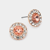 Bubble Stone Embellished Round Stud Earrings