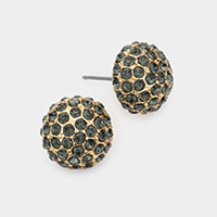 Rhinestone Embellished Dome Stud Earrings