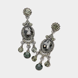 Multi Stone Dangle Evening Earrings