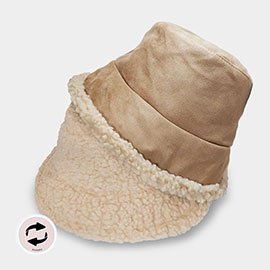 Reversible Faux Fur Sherpa Bucket Hat