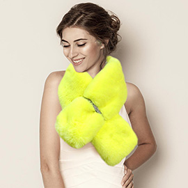 Faux Fur Bling Pull Through Scarf