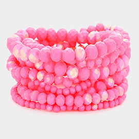 9PCS - Faceted Bead Stretch Bracelets