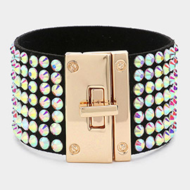 7-Row Rhinestone Bling Studded Bracelet