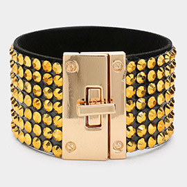 7-Row Rhinestone Bling Studded Bracelet