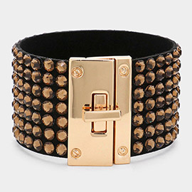 7-Row Rhinestone Bling Studded Bracelet