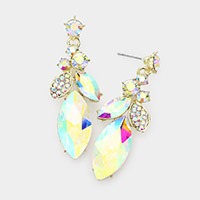 Marquise Stone Accented Dangle Evening Earrings