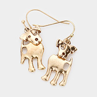 Metal Dog Dangle Earrings