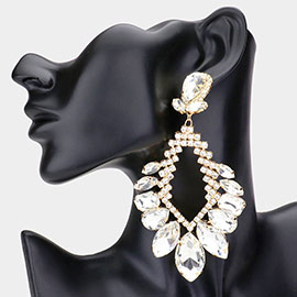 Multi Stone Cluster Statement Evening Earrings