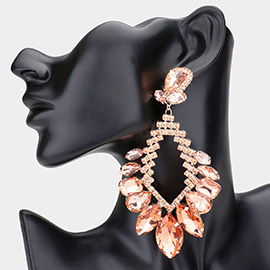 Multi Stone Cluster Statement Evening Earrings