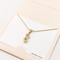 CZ Embellished Infinity Pendant Necklace