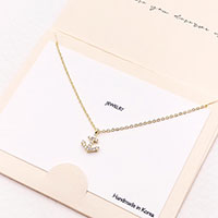 CZ Embellished Anchor Pendant Necklace