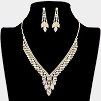 Rhinestone Pave Marquise Accented Necklace