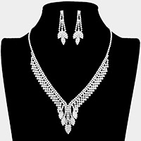 Rhinestone Pave Marquise Accented Necklace