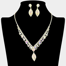 Rhinestone Marquise Accented Necklace