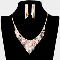 Rhinestone Fringe Necklace