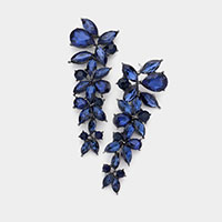 Floral Multi Stone Evening Earrings