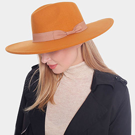 Bow Band Pointed Solid Panama Hat