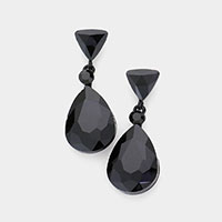 Triangle Round Teardrop Stone Link Dangle Evening Earrings