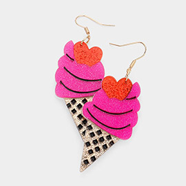 Glittered Resin Ice Cream Dangle Earrings