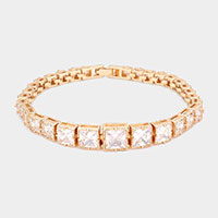 CZ Square Cluster Evening Bracelet