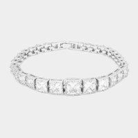 CZ Square Cluster Evening Bracelet