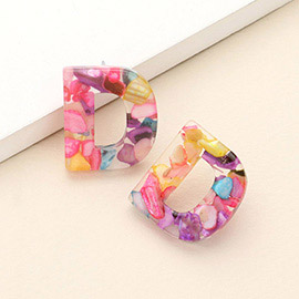 -D- Colorful Monogram Earrings