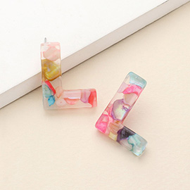 -L- Colorful Monogram Earrings