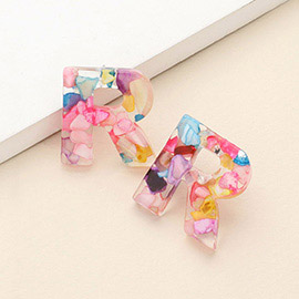 -R- Colorful Monogram Earrings