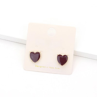 Enamel Heart Stud Earrings