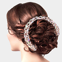 Marquise Stone Leaf Cluster Bun Hair Comb