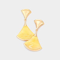 Fan Shaped Celluloid Acetate Dangle Earrings