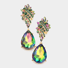 Marquise Stone Cluster Teardrop Dangle Evening Earrings