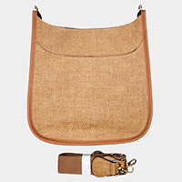 Woven Solid Crossbody Bag