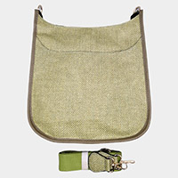 Woven Solid Crossbody Bag