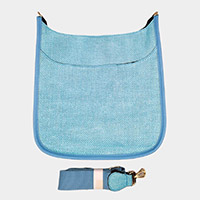 Woven Solid Crossbody Bag